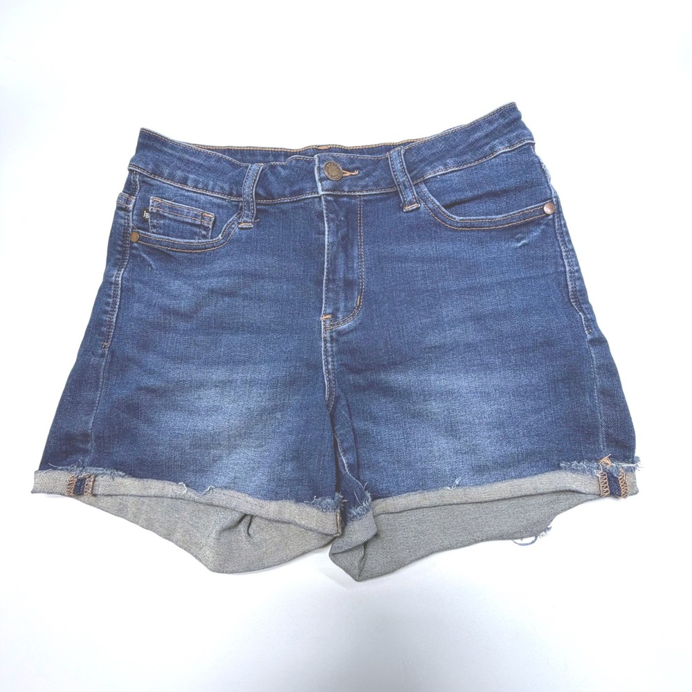 Judy Blue Cuffed Denim Shorts Womens Small Stretch Mid Rise